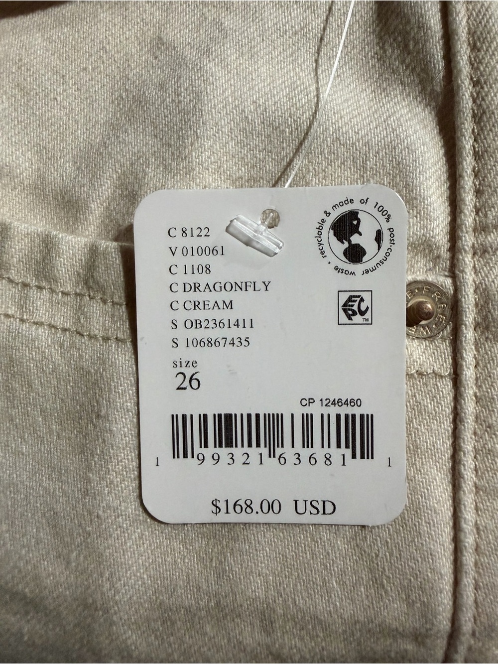 Free People We The Free Tennessee Low-Rise Illusions Jeans Dragonfly Size 26 NWT - Picture 8 of 8